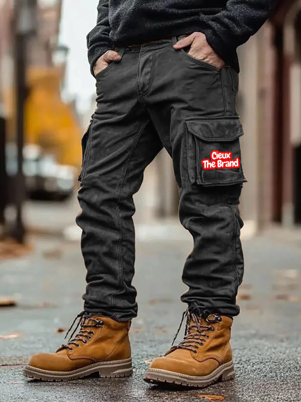 Cargo pants with side pockets fashion Straight trousers for men regular fit casual pants - Image 3