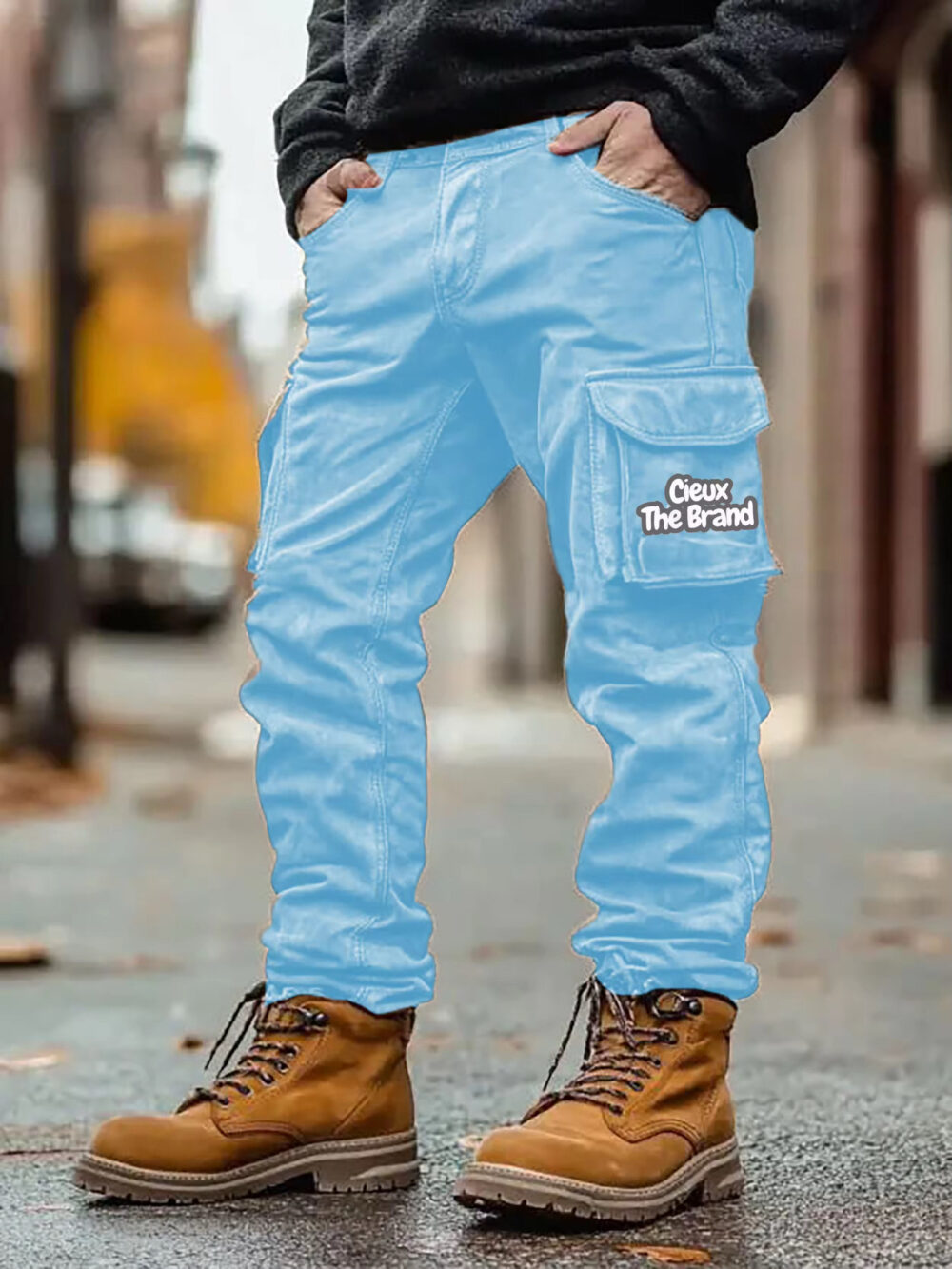 Cargo pants with side pockets fashion Straight trousers for men regular fit casual pants