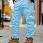 Cargo pants with side pockets fashion Straight trousers for men regular fit casual pants